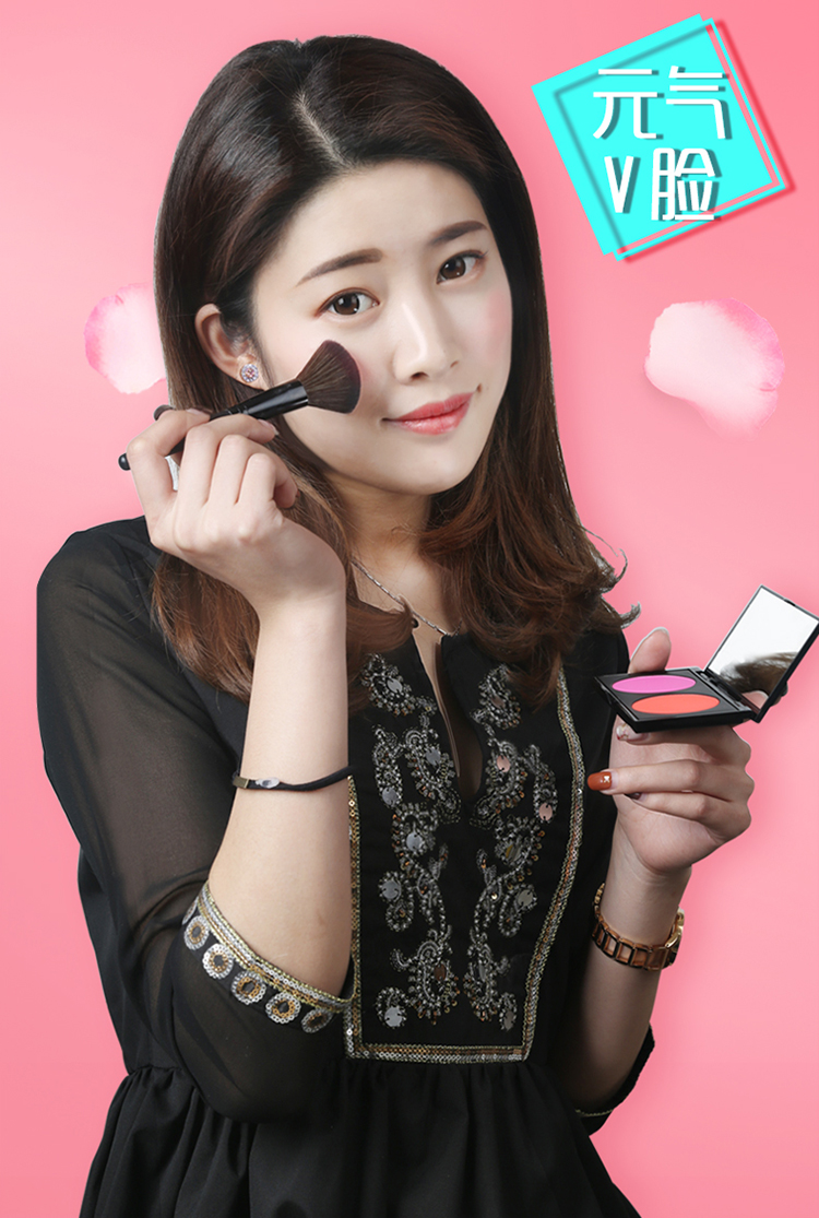 Phấn má hồng hai màu chính hãng trang điểm màu nude tự nhiên không thấm nước màu đỏ lưới cùng màu phấn đỏ nữ 2 màu sáng cao khả năng sửa chữa phấn phủ phấn má sunnies face