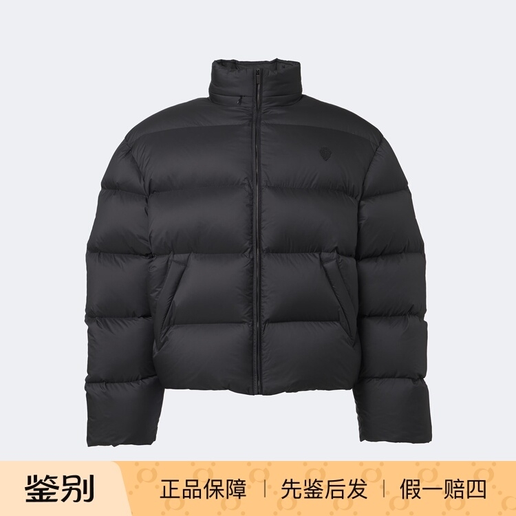 Gucci Web Strip Men's Black Stand-Collar down Jacket with Classic Red and Green Webbing and Oversized Goose down Jacket Gucci Web Strip Men's Black Stand-Collar down Jacket with Classic Red and Green Webbing and Oversized Goose down Jacket