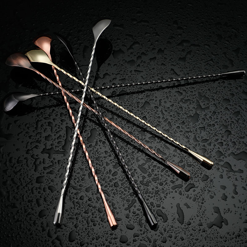 バーソウル アメリカン 細字 ウォータードロップシリーズ ステンレススチール カクテルスティック ロングバースプーン バースプーン カクテルスプーン