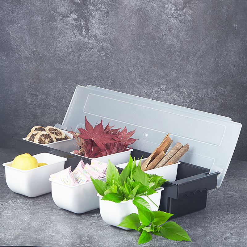 Bar soul four grades of six grams of raw material plastic with covered fruit box bartender cocktail decoration box
