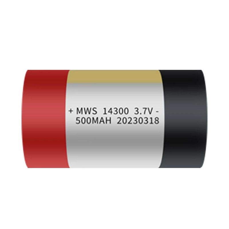 工厂直发14300锂电池纯 3.7V500mAh雾化器聚合物软包圆柱锂电池