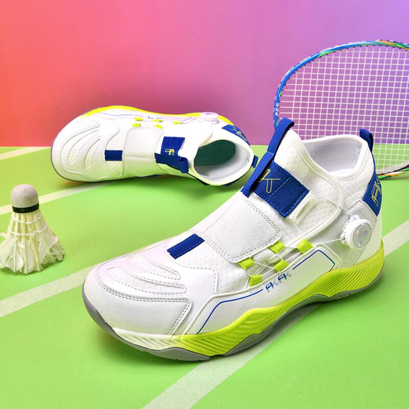 High-Top Badminton Shoes with Rotating Buckle for Men and Women, Non-Slip, Shock-Absorbing, Professional Sports Shoes with Anti-Twist Inserts