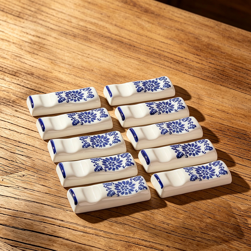 New Ceramic Chopstick Holder, Dual-Purpose Creative Chopstick Rest, Chopstick Holder for Home and Hotel Table Setting, Spoon Holder