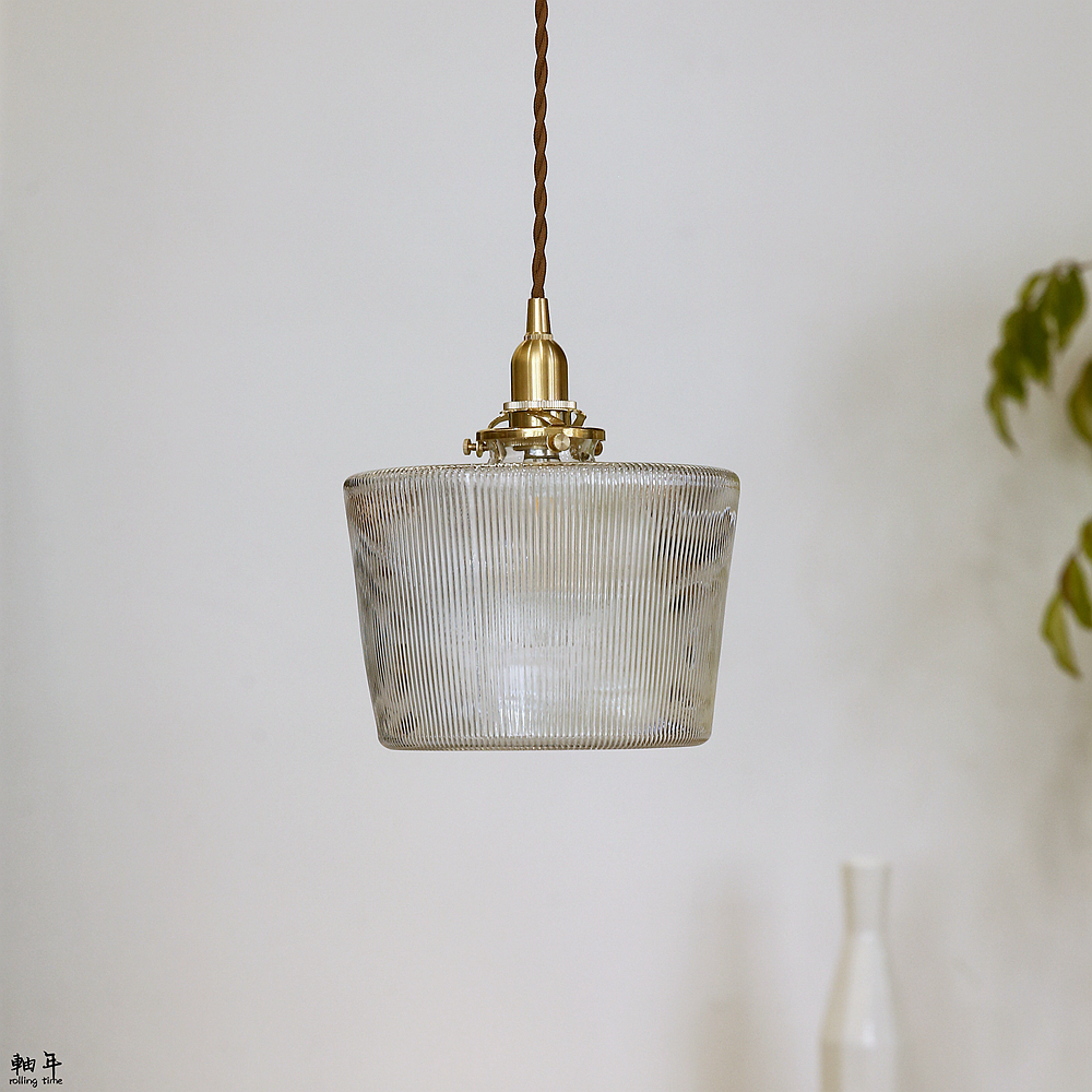 Shaft Years Day Style Retro Brass Glass Engraving Chandelia Minimalist Bedroom Bedside Aisle Balcony Bar lamp-Taobao