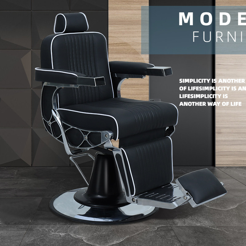 Retro Men's Oil Head Beauty Salon Chair Hair Salon Special Barber Shop Haircut Haircut Can Put Down Chair Shave Chair