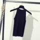 Áo len dệt kim nữ mùa hè 2018 phiên bản mới của Hàn Quốc có cổ treo vai không tay vest Áo thun dáng lửng