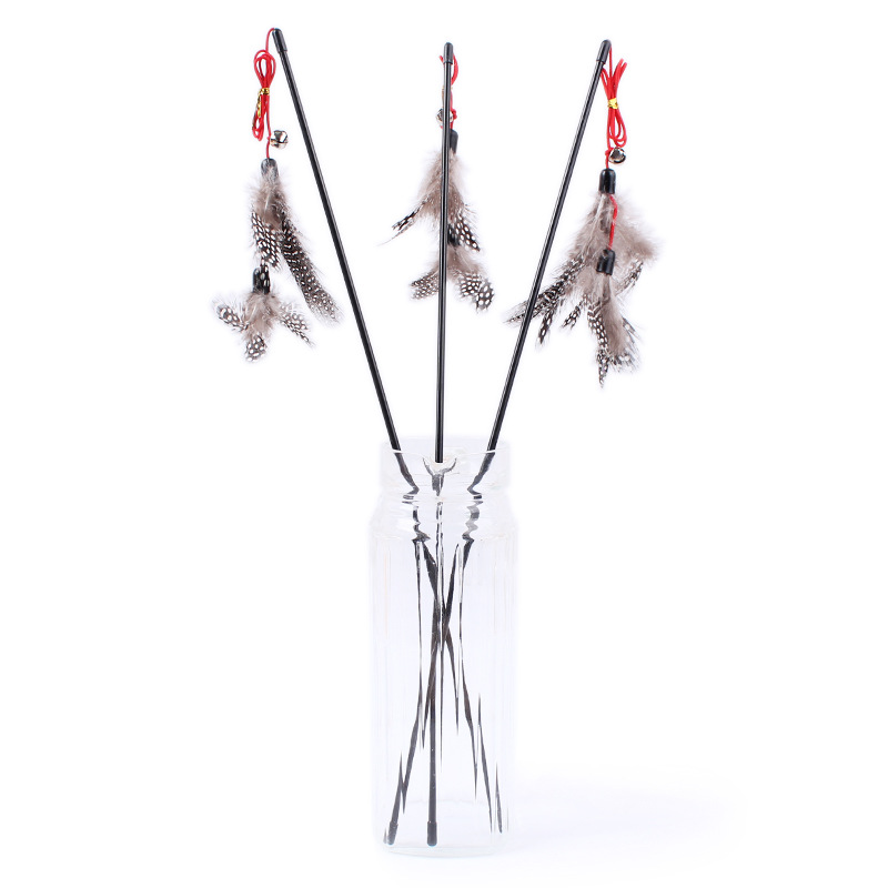 Pet Supplies Elastic Plastic Long Rod Red Rope With Bell Sounds To Amuse Cat Stick Kitten Kitten Interactive Cat Toy