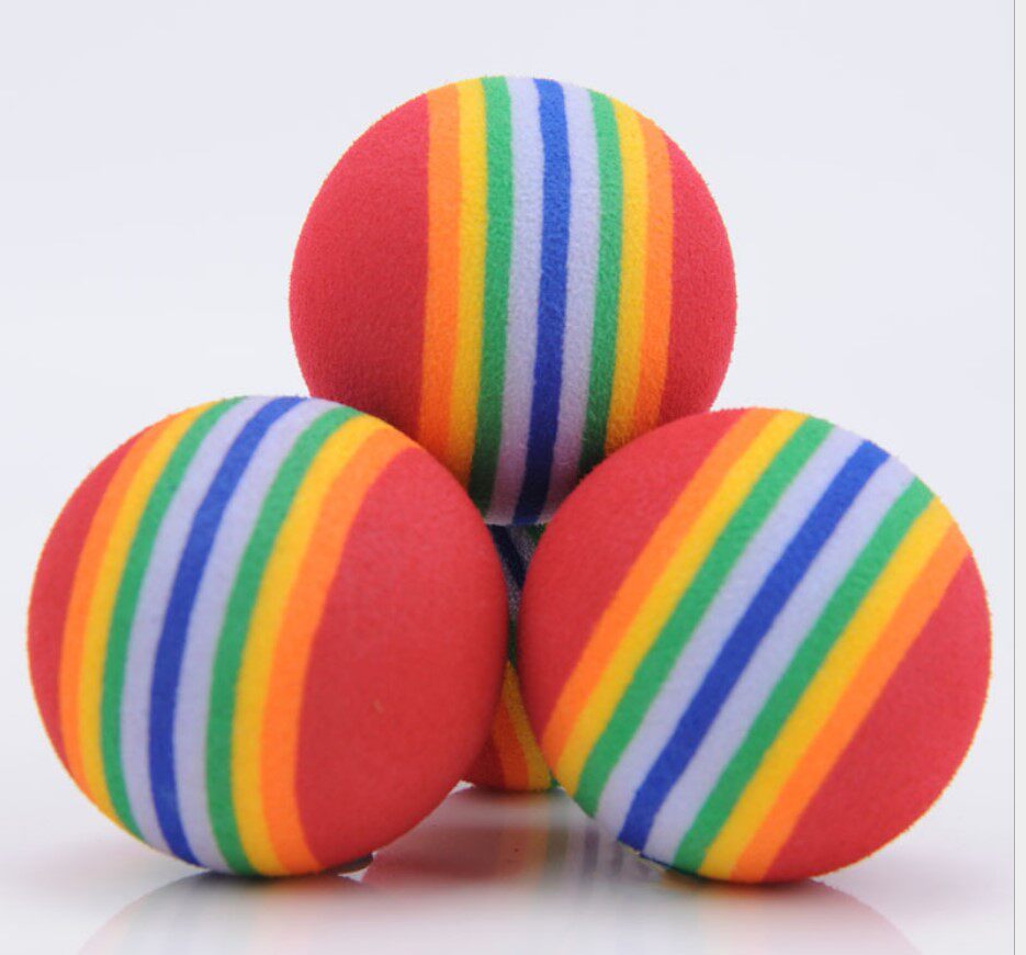 Floating water ball cat toy pet supplies super Q rainbow ball cat ball kitten kitten interactive self-healing solid ball