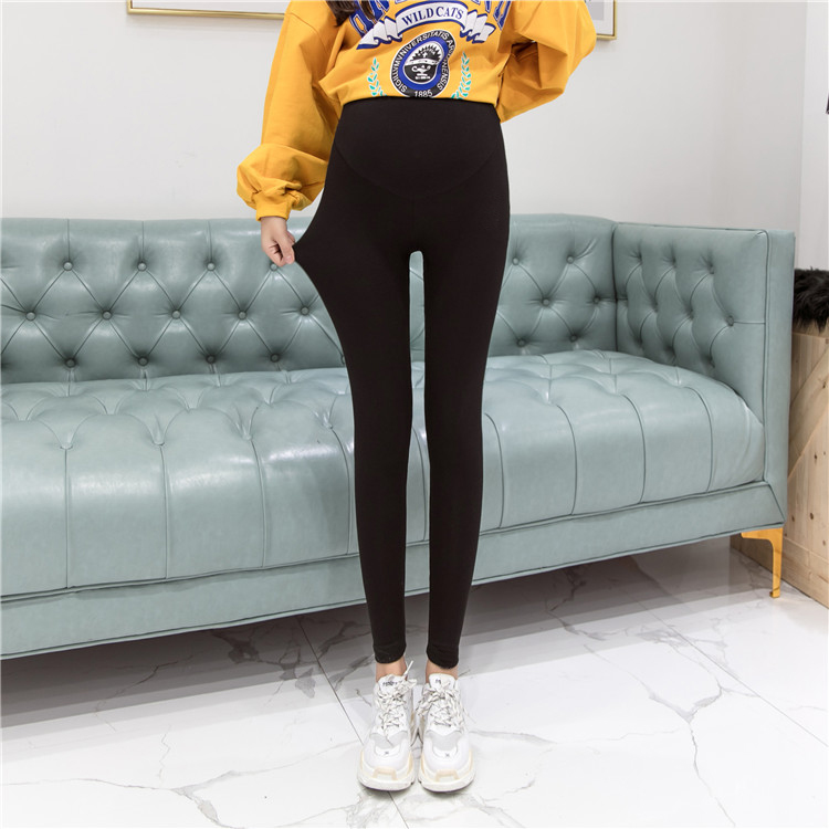 Quần legging bà bầu 2018 quần áo thu đông cộng với nhung dày cotton nâng bụng mùa đông mới mặc quần dài ấm áp quần áo bầu