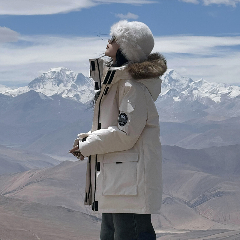 Duck Duck Genuine down Jacket for Women, Mid-Length, 2024 New Winter Thickened Korean Style Fashionable Warm Slim-Fit Coat