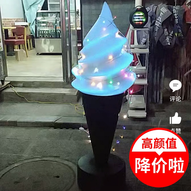 Ice cream model simulation swing piece luminous light box display sweet cylinder ice cream ball billboard large commercial large number