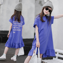 Childrens clothing girls short sleeve dress 2020 Summer new style princess dress big girl short sleeve T-shirt skirt tide