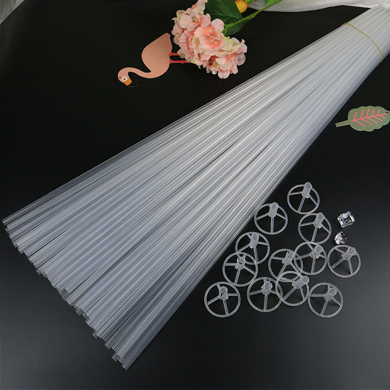 Net red Popo ball stopper Rose Rod Transparent Balloon Lengthened White Drag Rod Support Aluminum Film Balloon Big Drag Rod