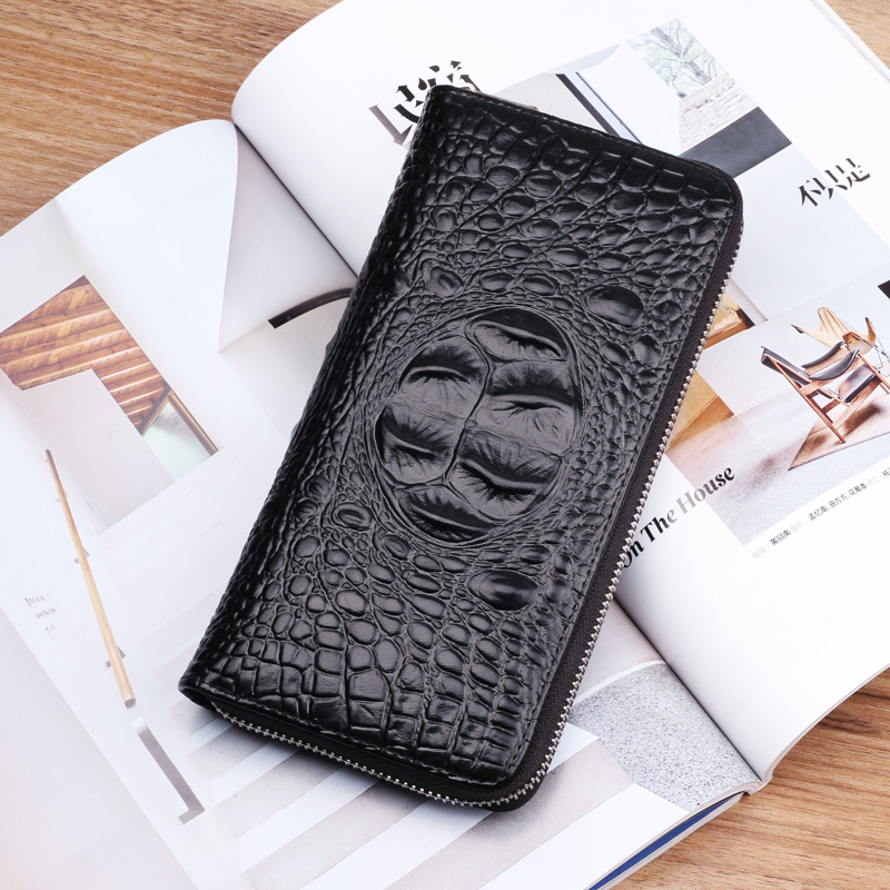 Wallet men's long zipper crocodile leather handbag 2021 new wallet wallet youth mobile phone clutch