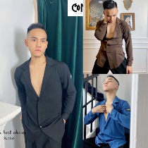 ONE Dance suit W160 deep V three-color shirt for men Latin practice 100 hitch professional sexy Latin dance suit