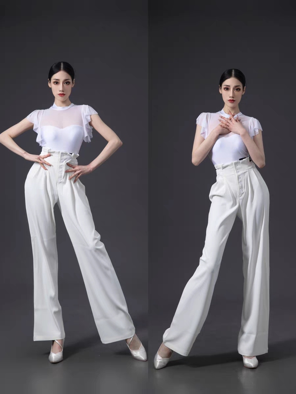 Miu Dance107 Buttoned Pants, Flower Bud Pants, Latin Dance, Modern Dance, National Standard Dance Practice Pants, Spring and Summer Thin Style Miu Dance107 Buttoned Pants, Flower Bud Pants, Latin Dance, Modern Dance, National Standard Dance Practice Pants, Spring and Summer Thin Style