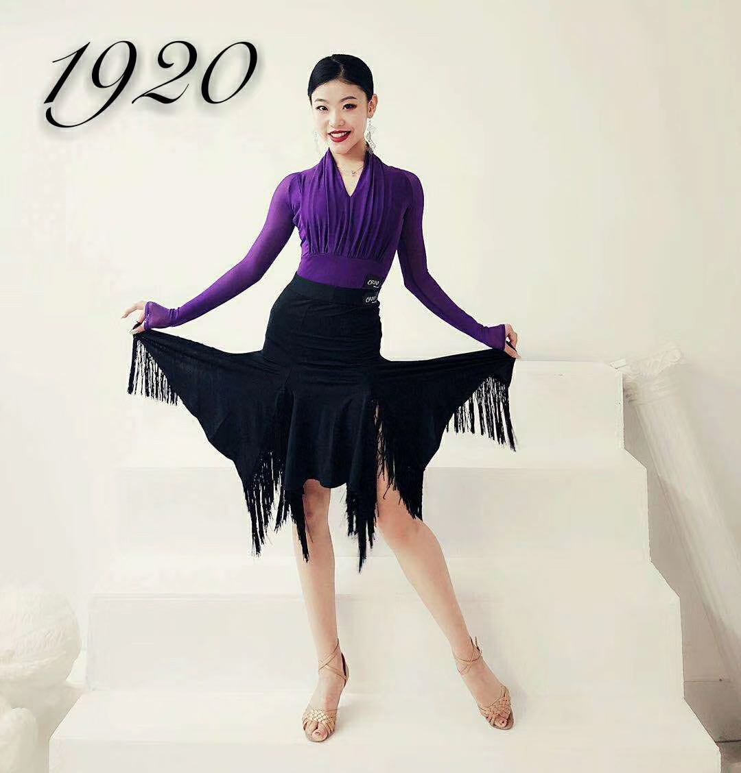 Amanda dance dress 1920 Latin dance skirt Irregular tassel skirt Latin dance practice suit shows speed and versatility