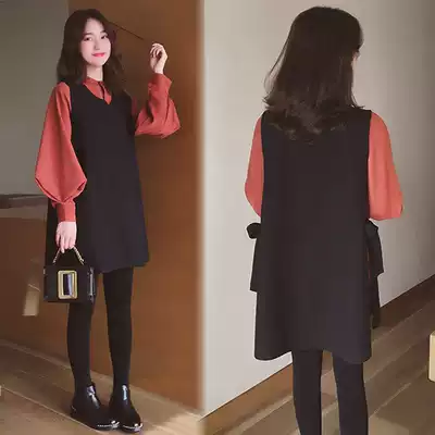 Pregnant women autumn suit Long-sleeved fashion style spring and autumn net red Ocean sent out maternity clothes two-piece suit spring and autumn