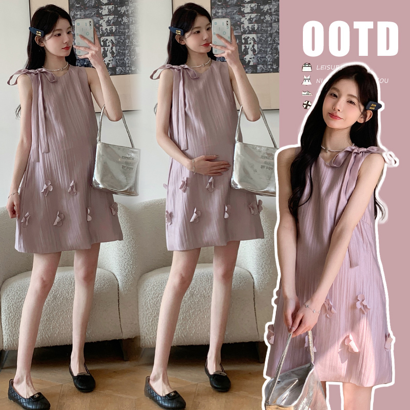 Maternity Summer Dress 2026 New Style Elegant Pregnant Mom High-End Fashion Stylish Not Revealing Pregnancy Summer Dress Maternity Summer Dress 2026 New Style Elegant Pregnant Mom High-End Fashion Stylish Not Revealing Pregnancy Summer Dress