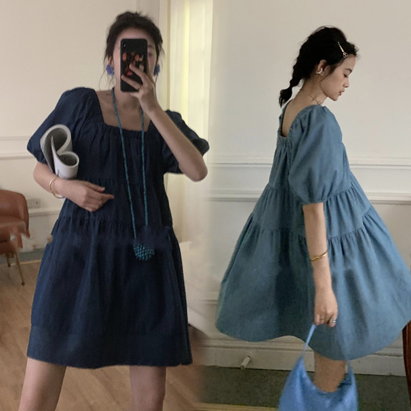 Pregnancy Woman Dress Summer Dress 2021 New Summer Dress Pregnant Woman Foreign Dress Summer Little Sub Denim Pregnant Woman Dress Spring Summer