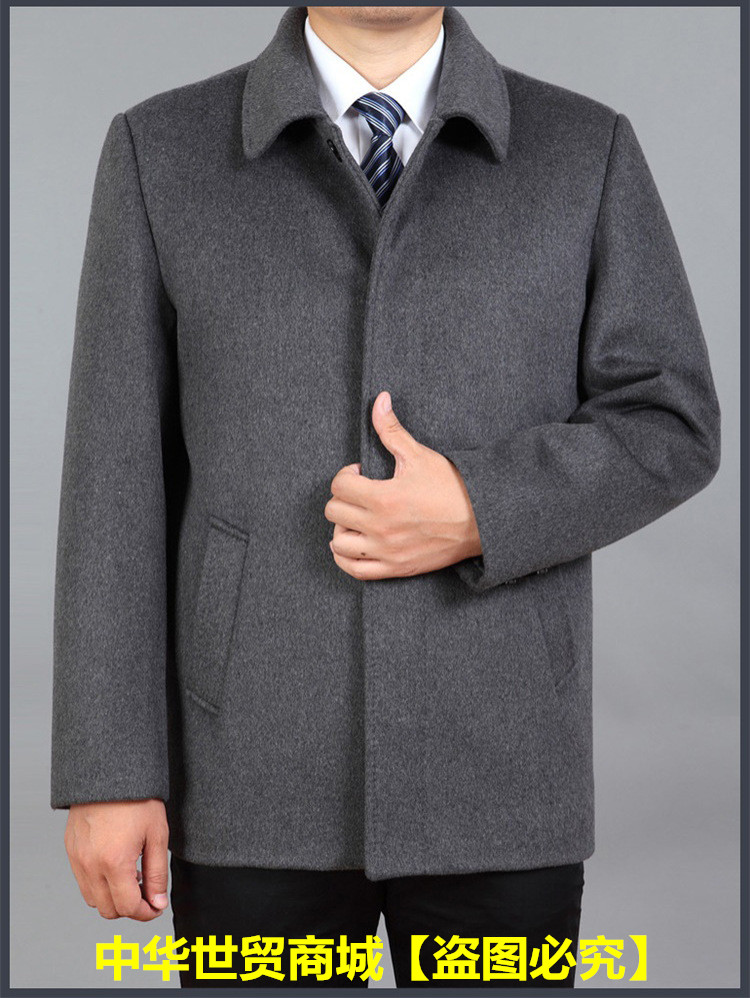 Người đàn ông trung niên của mùa xuân và mùa thu mùa đông len len áo khoác coat coat nam dày cashmere áo gió cha