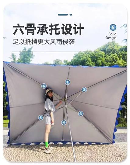 太阳伞大型户外摆摊遮阳伞大雨伞长方形防雨防晒庭院商用加厚雨棚