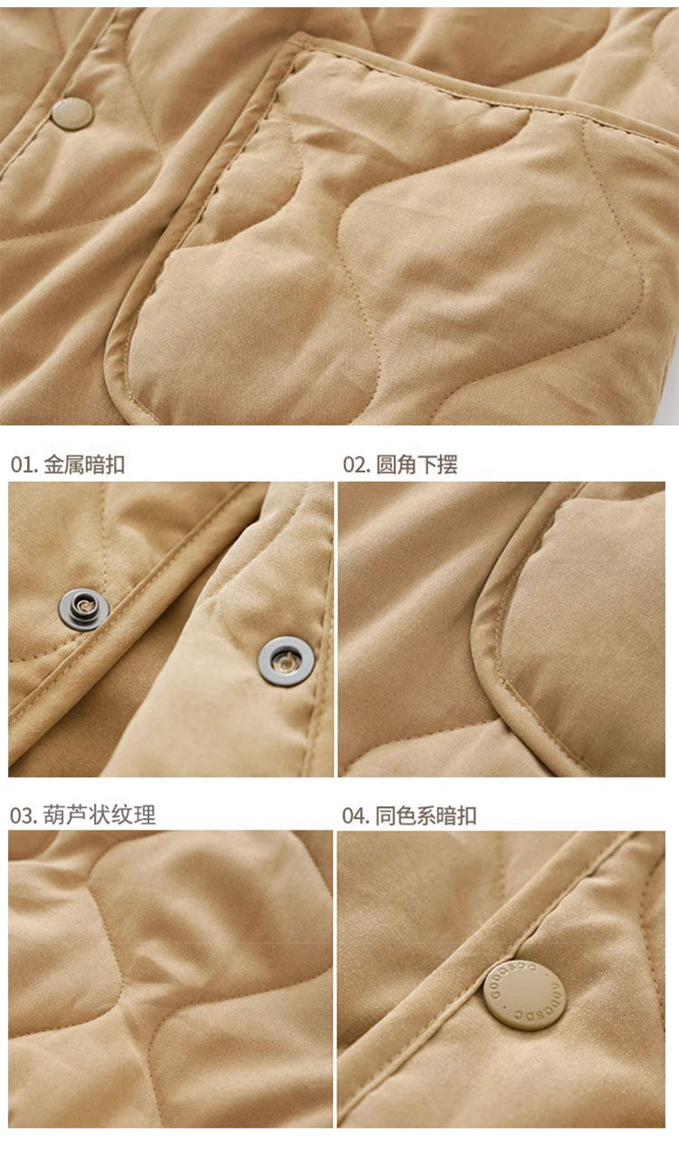 Mens New Quilted Liner Jacket Retro Cotton Collarless Work Jacket