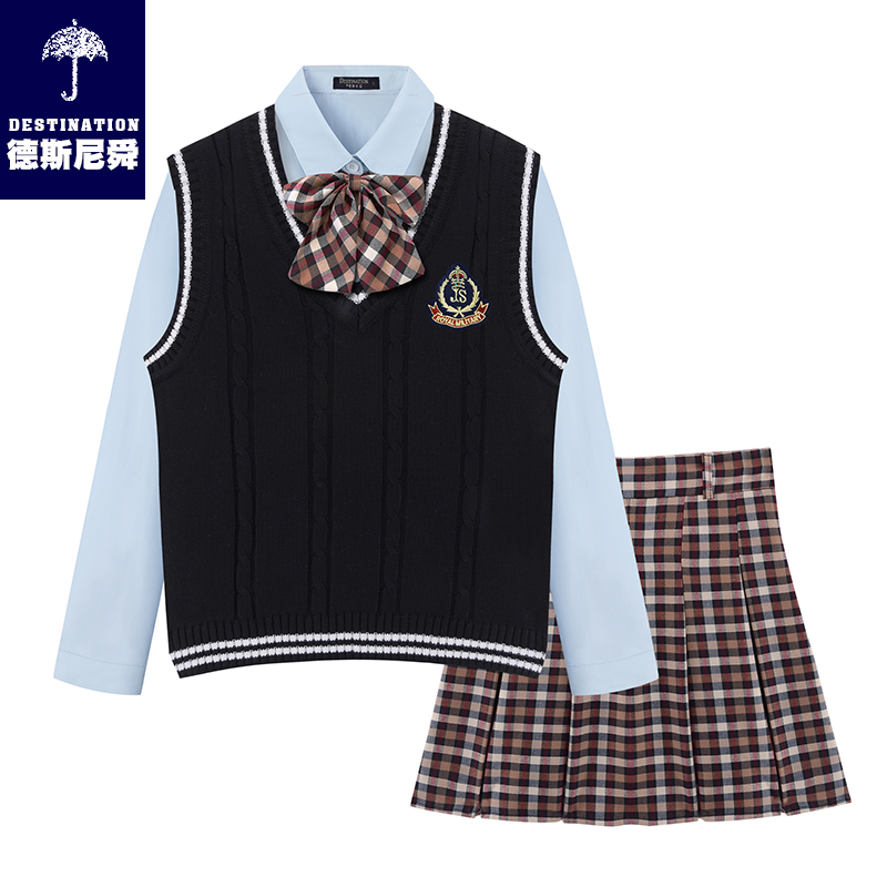 Anh Cao đẳng Gió Uniform Strain thể thao Junior Division Set Đối với sinh viên Trong mùa thu và mùa đông Bốn mảnh trung học phổ thông Lớp Suit