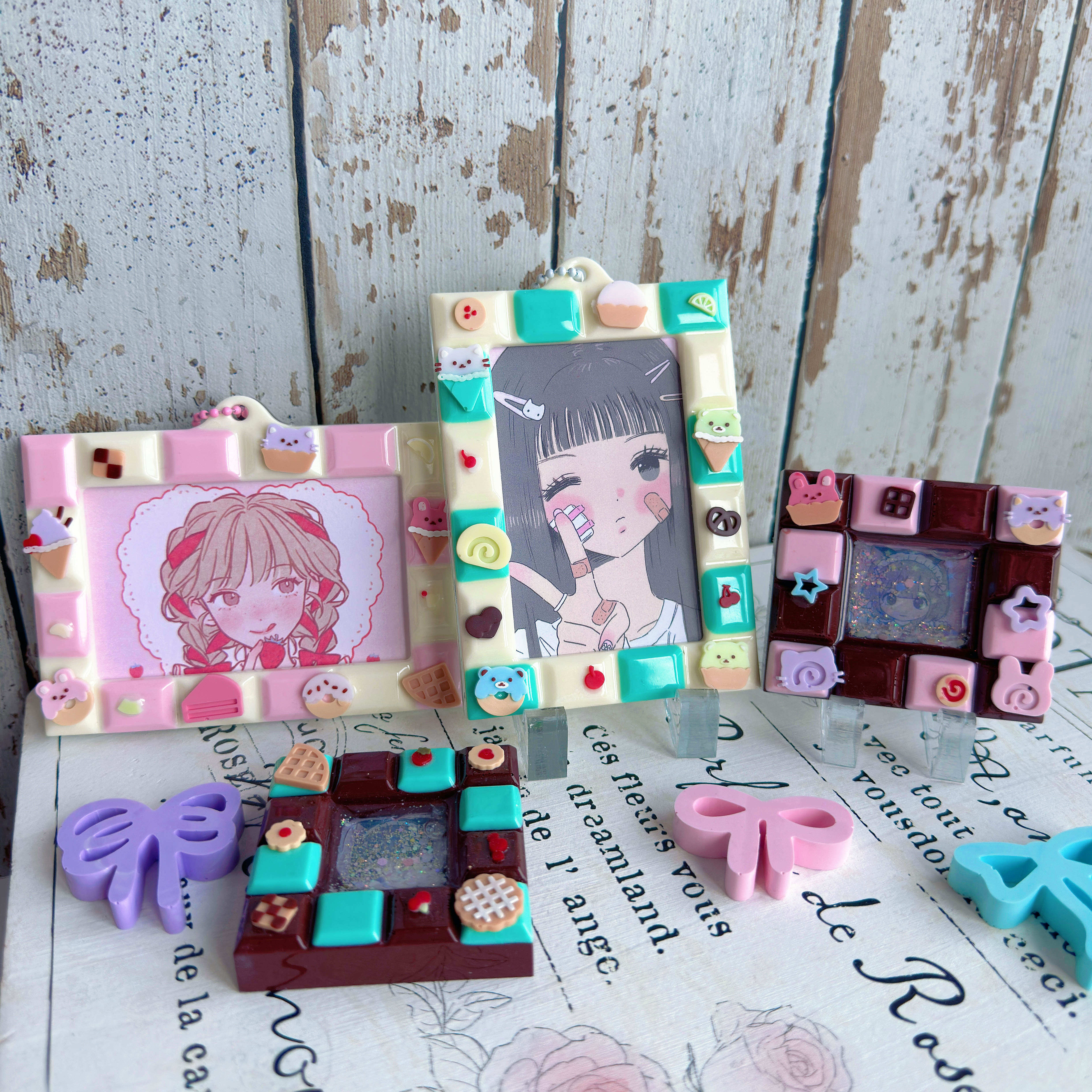 Resin Card Holder Mold Pink Puff Ball 2-in-1 DIY Series - Product image 2