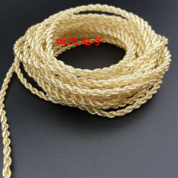 Single crystal copper gilded wire 4 strands woven 76 core 7N pure single crystal copper 4 strands woven pure copper gold plated