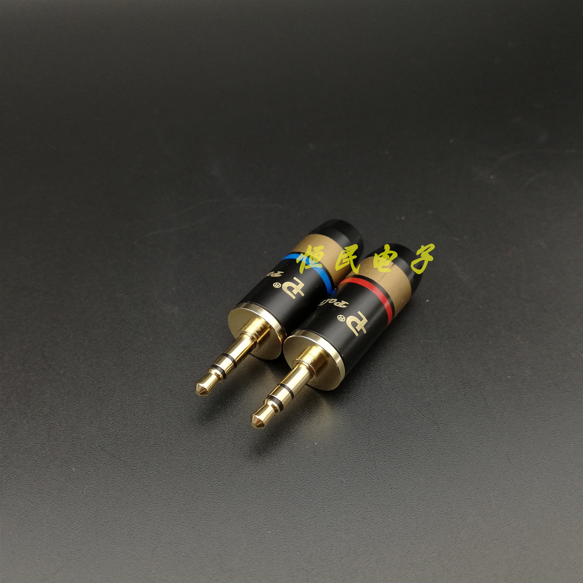 Baidu stamping 3 5 double channel stereo headphones three - section plug full copper gold - plated three - stage straight head welding