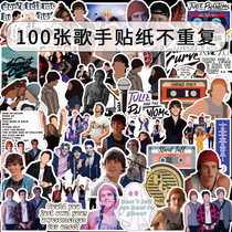 100 singer Hot Doodle Sticker Luggage Sticker Suitcase Waterproof Decoration Sticker Creative Cartoon Sticker Set