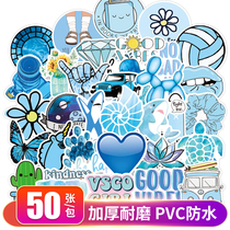 50 Cartoon Stickers Suitcase Suitcase Pull Bar Case Stickers Blue Notebook Stickers Guitar Waterproof Stickler