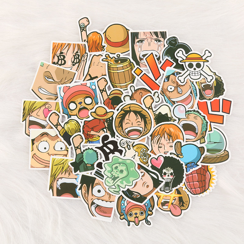 40 Pieces of One Piece Stickers Suitcase Small Pattern Phone Protective Shell Stickers Waterproof Laptop Stickers Anime Stickers