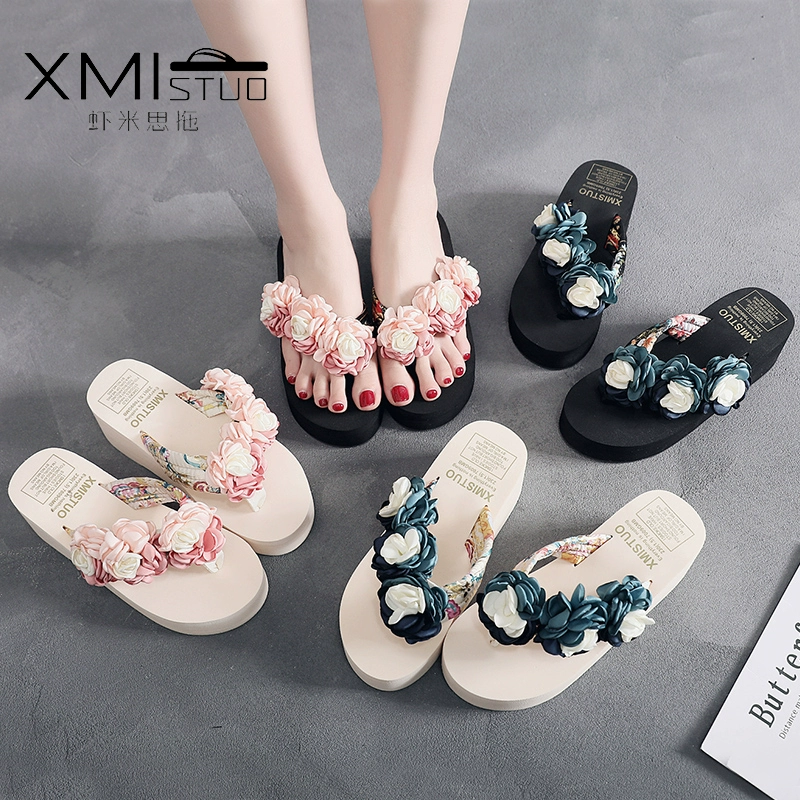 Ra độ dốc với dép và dép nữ mùa hè 2019 mới thời trang cá tính trượt nặng đáy dép flip flops 