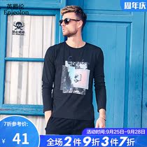 British Jue Lun 2021 autumn mens new print long sleeve T-shirt youth fashion pattern round neck clothes