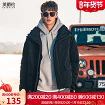 British Jue Lun cotton coat mens collar coat winter 2021 new mens loose thick warm bread clothing short