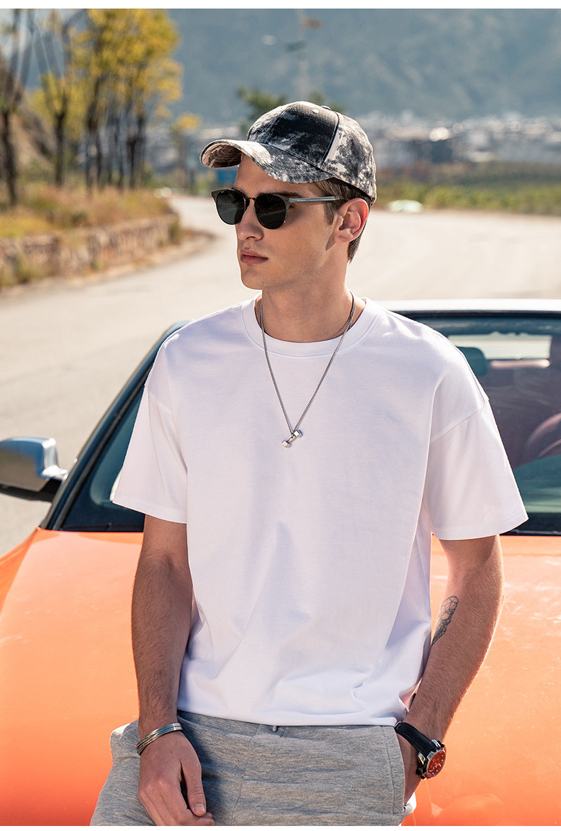Британский июнь скольжение хлопок послабления короткий рукав Футболка мужской тенденция дикий прилив бренд твердый t куртка с коротким рукавом, Enjeolon/-British jazz 