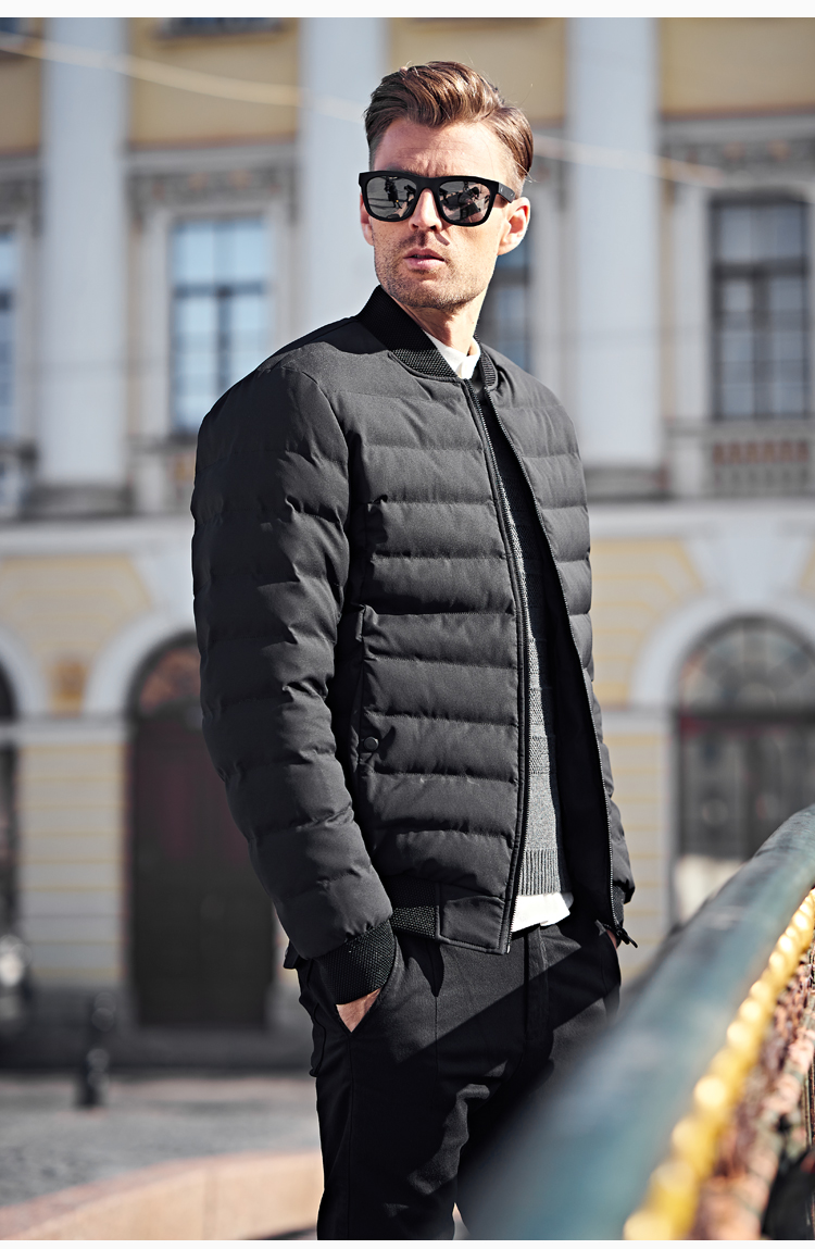 British Jubilee Winter Men Thời trang Tide Thương hiệu Slim Fit Cổ áo Bóng chày Mặc Thanh niên Áo khoác cotton ấm áo khoác thể thao
