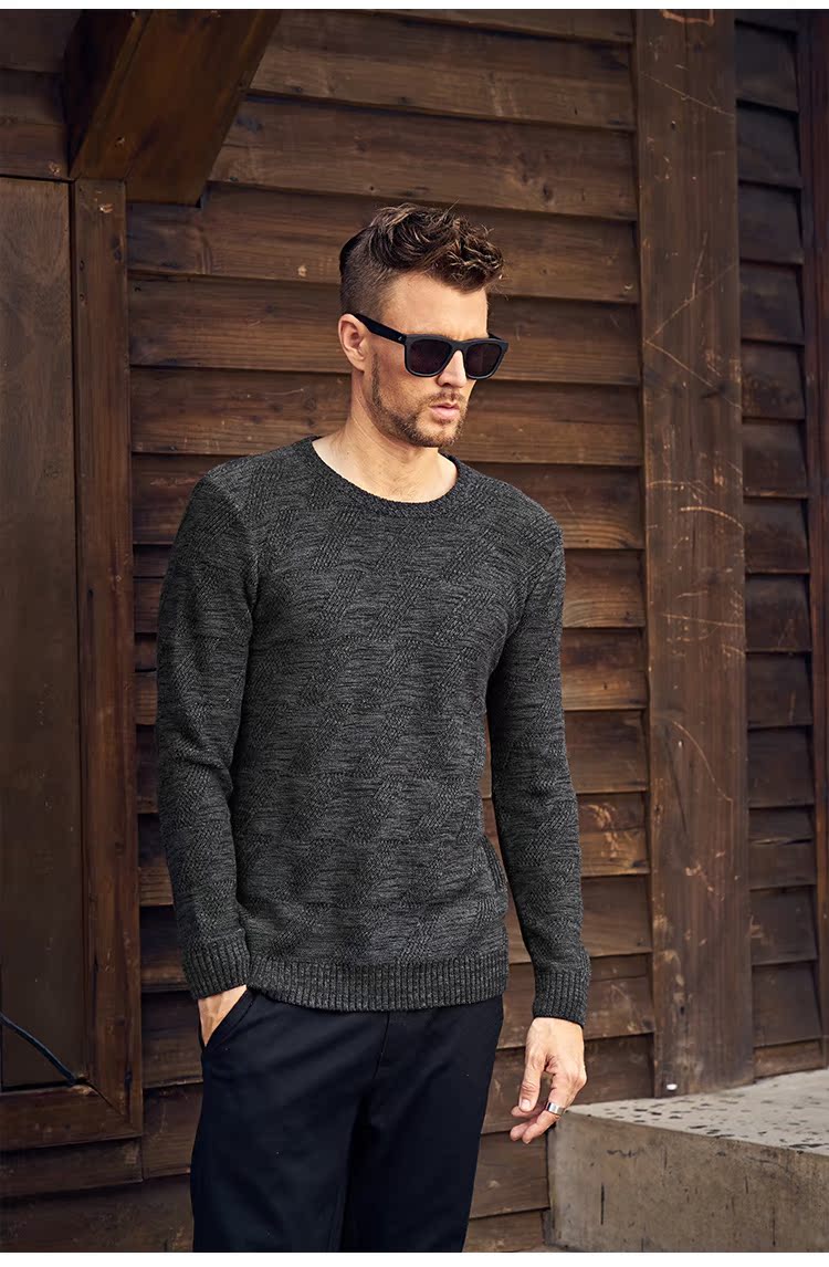 Anh Jubilee Mùa đông nam Cổ tròn Áo len cổ lọ Áo len Giới trẻ Xu hướng Áo len ấm áp áo sweater nam