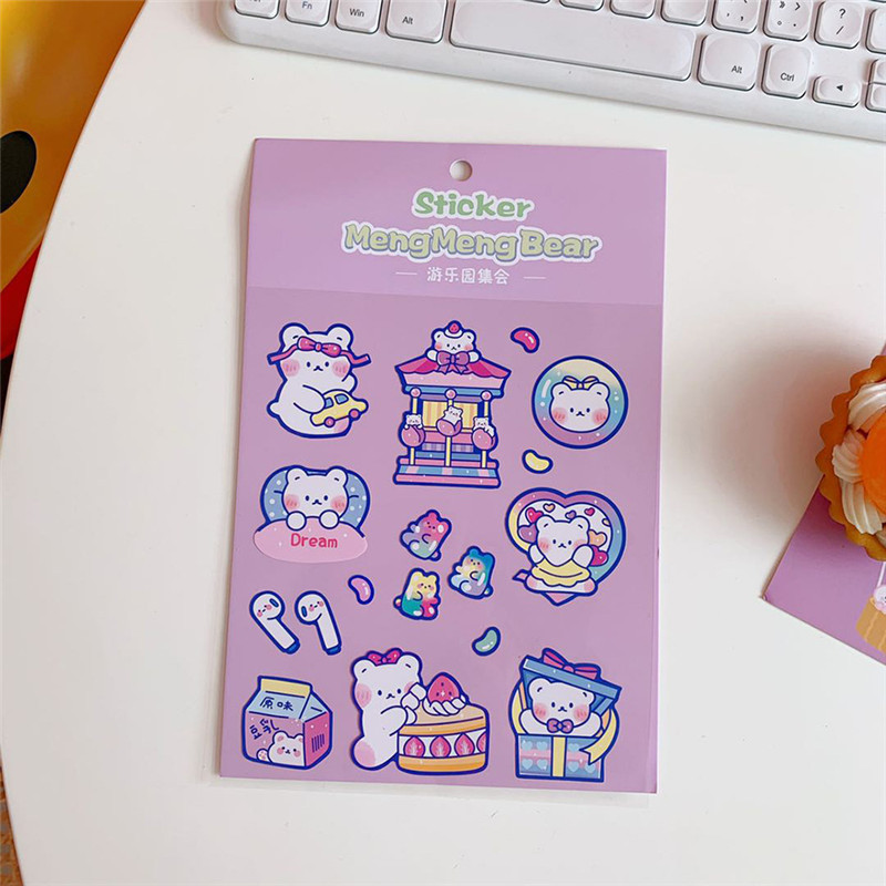 Lavender & Candy Machine RabbitIns wind lovely Cartoon Sweet Cake Bear Stickers Hand account diy mobile phone notebook Water cup seal Decorative stickers