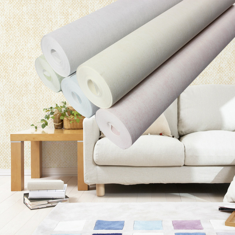 Simple concave and convex particles solid color wallpaper wallpaper Modern simple living room bedroom plain color net surface non-woven light gray light yellow