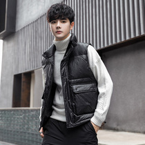 Duvet waistcoat for men Chauffins light and thin waistcoat Autumn winter down clothes vest warm outside wearing casual Camshoulder