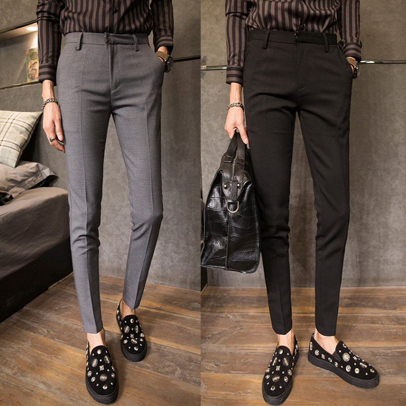 Hair stylist pants men's casual pants 2020 autumn new slim small feet trousers trend youth business trousers