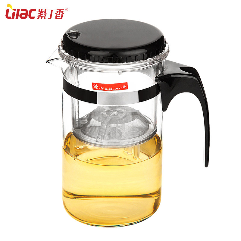 Lilac heat-resistant glass disassembly and washing Kung Fu flowing Teapot Tea set S88 carry-on press type