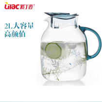 Lilac heat-resistant high temperature cold kettle glass juice pot large capacity cold white water bottle set