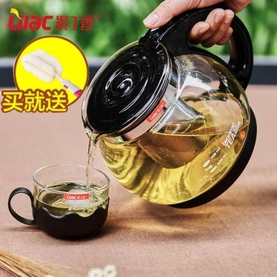 Lilac heat-resistant glass filter teapot Large capacity flower teapot teacup Pu'er teapot stainless steel teapot