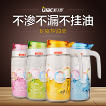 Lilac glass oil pot controlled oil pot anti-leakage oil bottle soy sauce bottle vinegar pot set kitchen supplies oil cans seasoning bottle