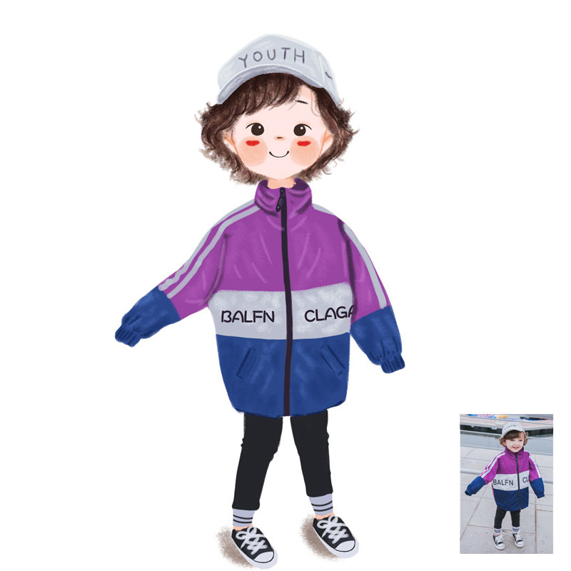 Q version cartoon cartoon avatar design Watercolor live photo custom couple avatar Change hand-painted q Meng net red avatar