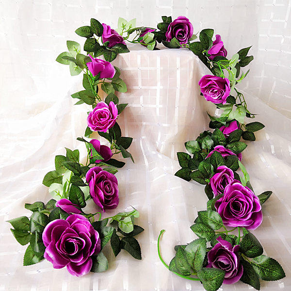 Simulated Rose Fake Vine Living Room Ceiling Air Conditioning Pipeline Winding Heating Decoration to Block Plastic Vine Plants